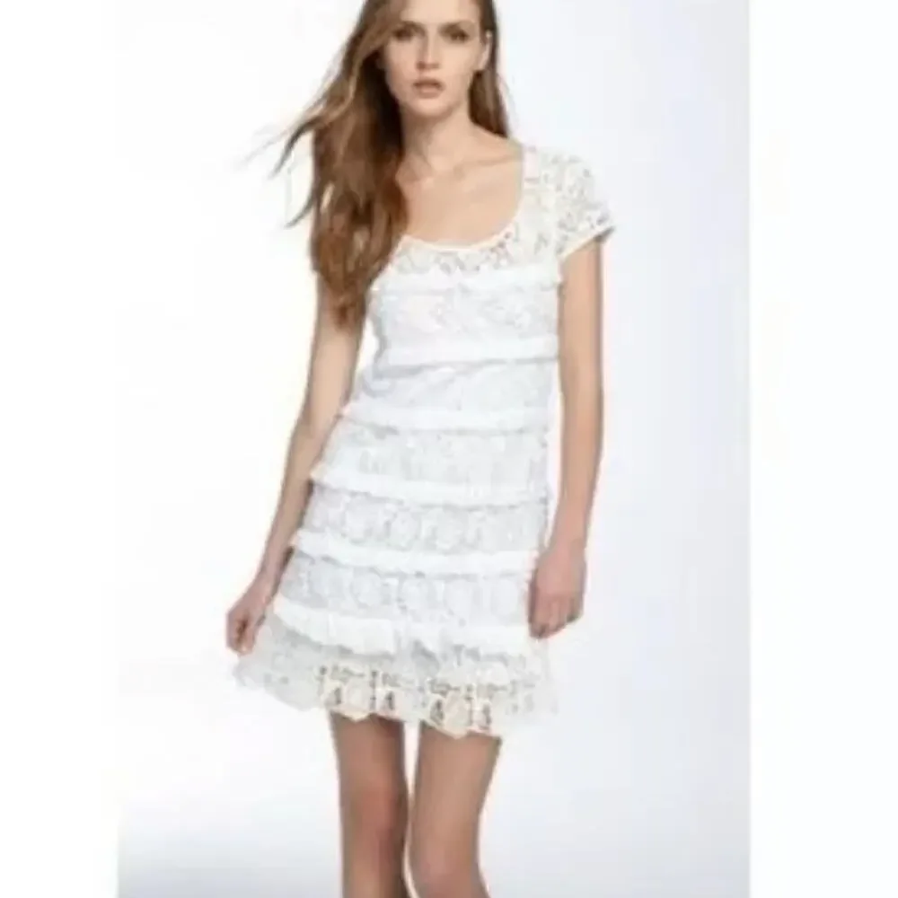 diane von furstenberg lace dress white Diane Von Furstenberg DVF Sarita Acorn Lace White Dress 4